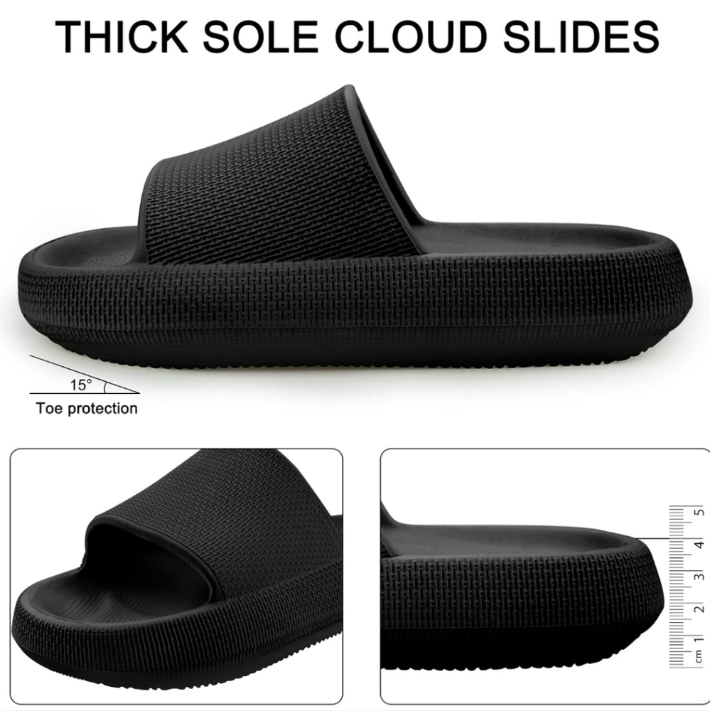 Cloud Slides For Women and Men,Pillow Slippers Bathroom Sandals,EVA Non Slip Thi